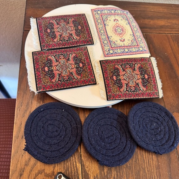 Other - Vintage Set of Miniature Rug Coasters dollhouse rugs